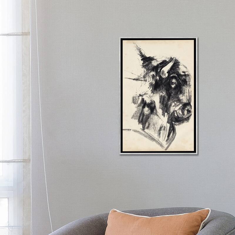 iCanvas "Bison Head Gesture I" by Jennifer Paxton Parker Framed