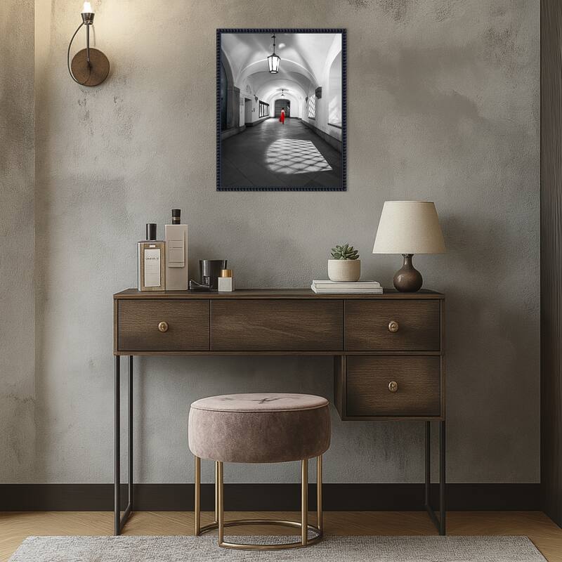 Shadows and a Red Dress by Patty Rong Zhang Framed Canvas Wall Art Print