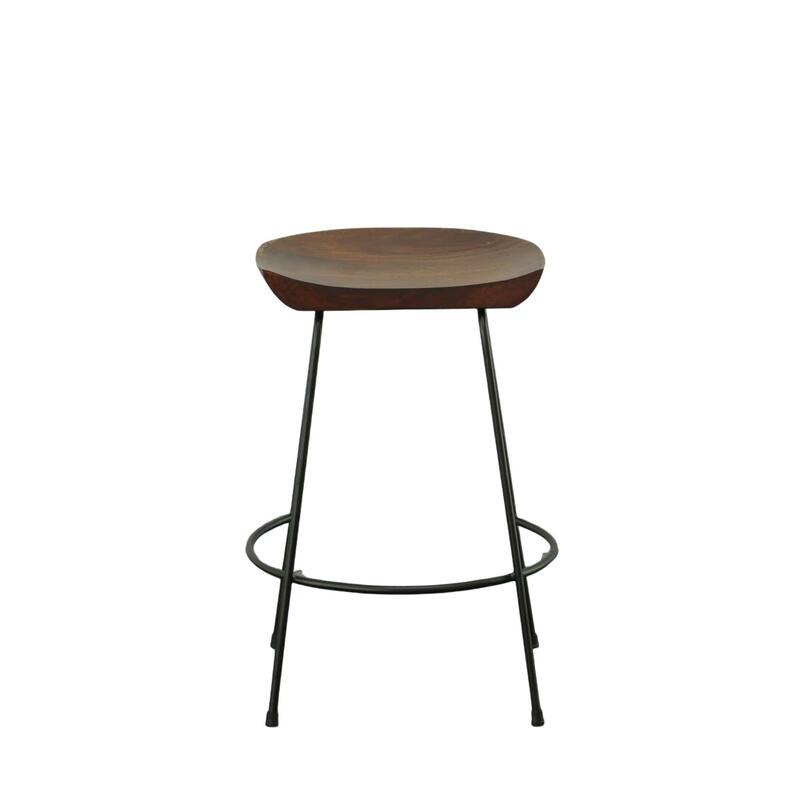 Curved Counter Stools - 24.5" - Brown and Black - Set of 2