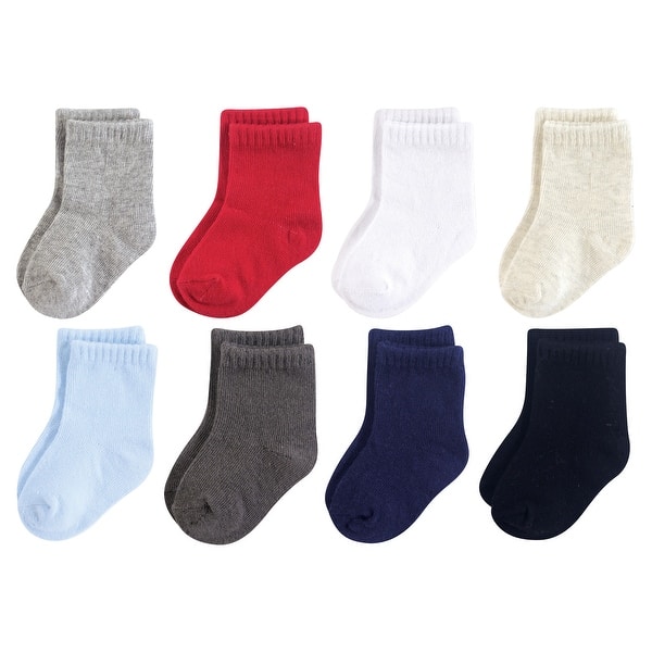 slide 1 of 1, Luvable Friends Baby Boy Fun Essential Socks, Blue Red 0-6 Months - Blue Red