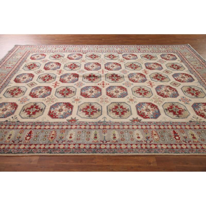 All-Over Kazak Oriental Area Rug Handmade Wool Carpet - 8'3" x 11'3"