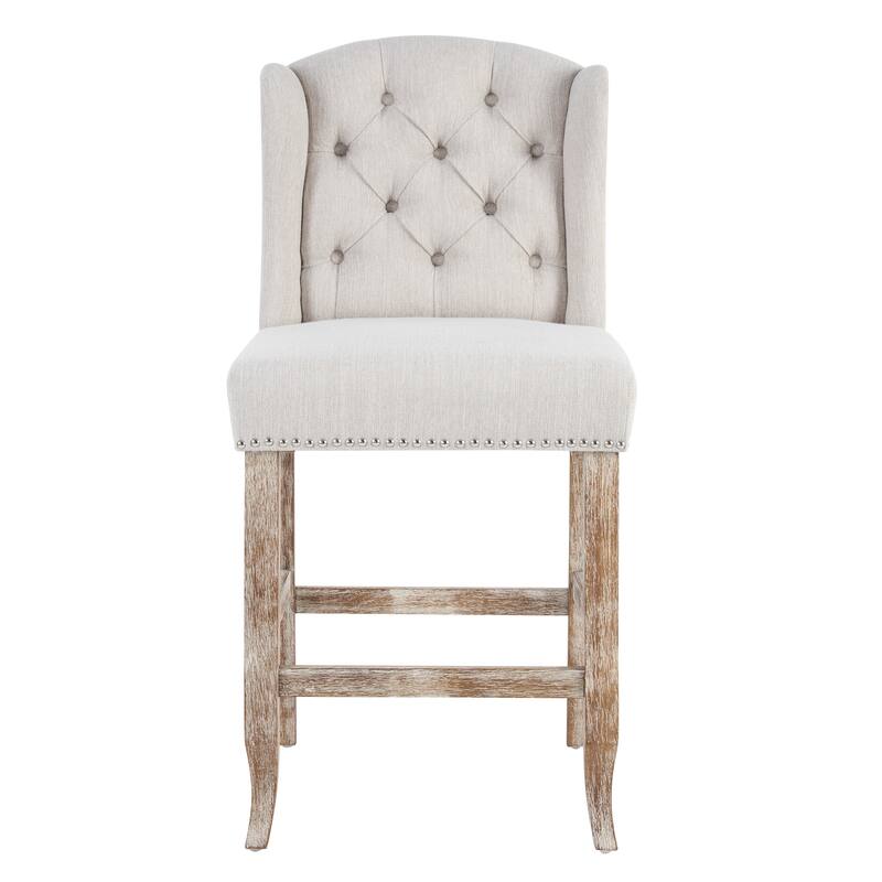 Foxcroft Wingback Counter Stool (Set of 2) by Christopher Knight Home