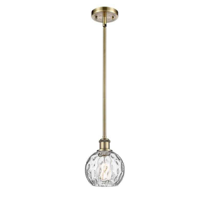 Innovations Lighting Athens Water Glass 1 Light 6" Mini Pendant - Antique Brass