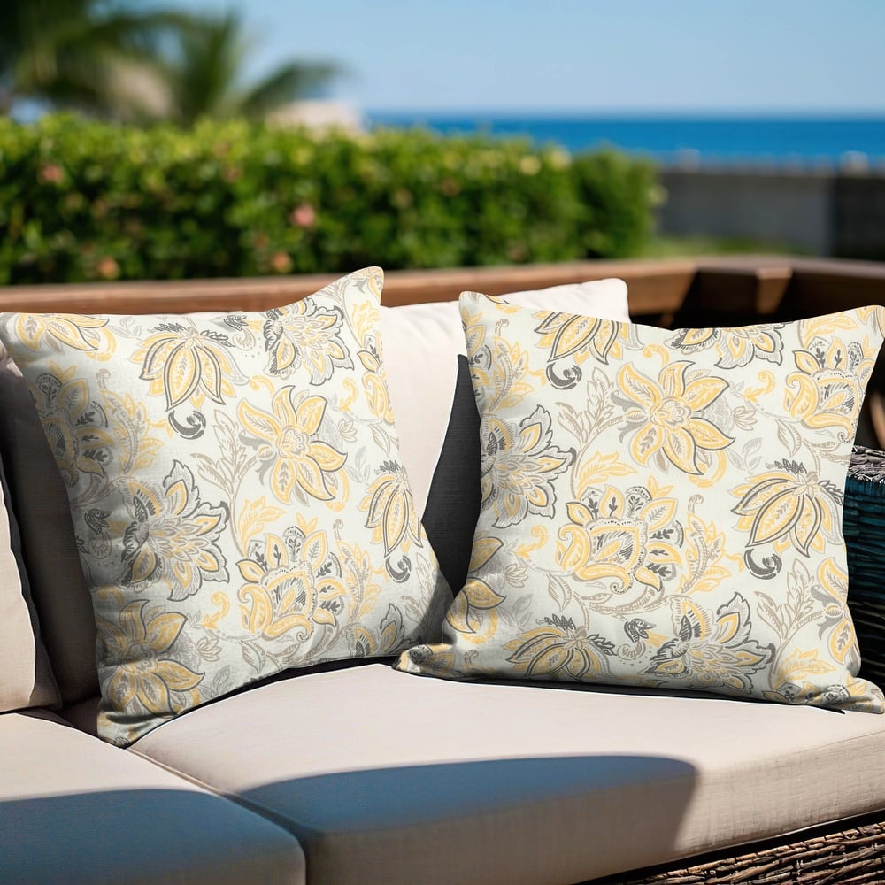 Outdoor Patio Water-Resistant Throw Pillows Set of 2