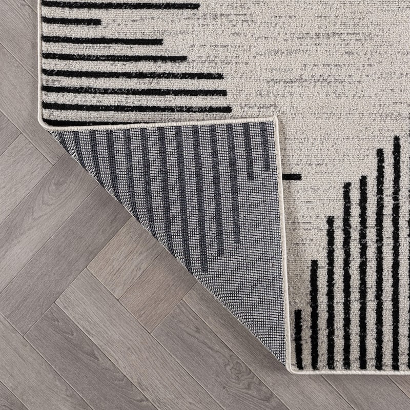 Modern Abstract Area Rug for Living Room, Bedroom, or Entryway - Low Pile Indoor Rug