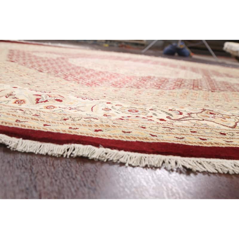 Wool/ Silk Vegetable Dye Oriental Tabriz Mahi Area Rug Handmade Carpet - 10'0" x 10'2" Round