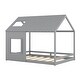 preview thumbnail 33 of 34, Full House Bed with Roof & Window - Pine Wood Support for Kids