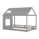 preview thumbnail 6 of 7, Whimsical Pine Full House Bed with Roof & Window - Ideal for Kids' Rooms