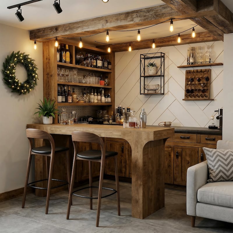 63-Inch Long Bar Table, Counter Height Pub Table, Rectangular High Top Bar Table, Home Bar Units