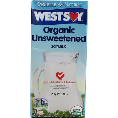 Westsoy Original Soymilk - Unsweetened - Case of 8 - 64 Fl oz.