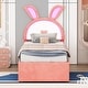 preview thumbnail 1 of 16, Pink Fairytale Kids Bed Twin Platform Bed with LED & Trundle Pink - Twin