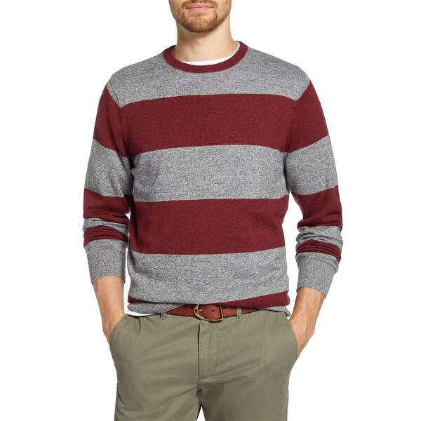 1901 Mens Slim Fit Rugby Sweater XX-Large Burgundy and Grey Stripes 2XL ...