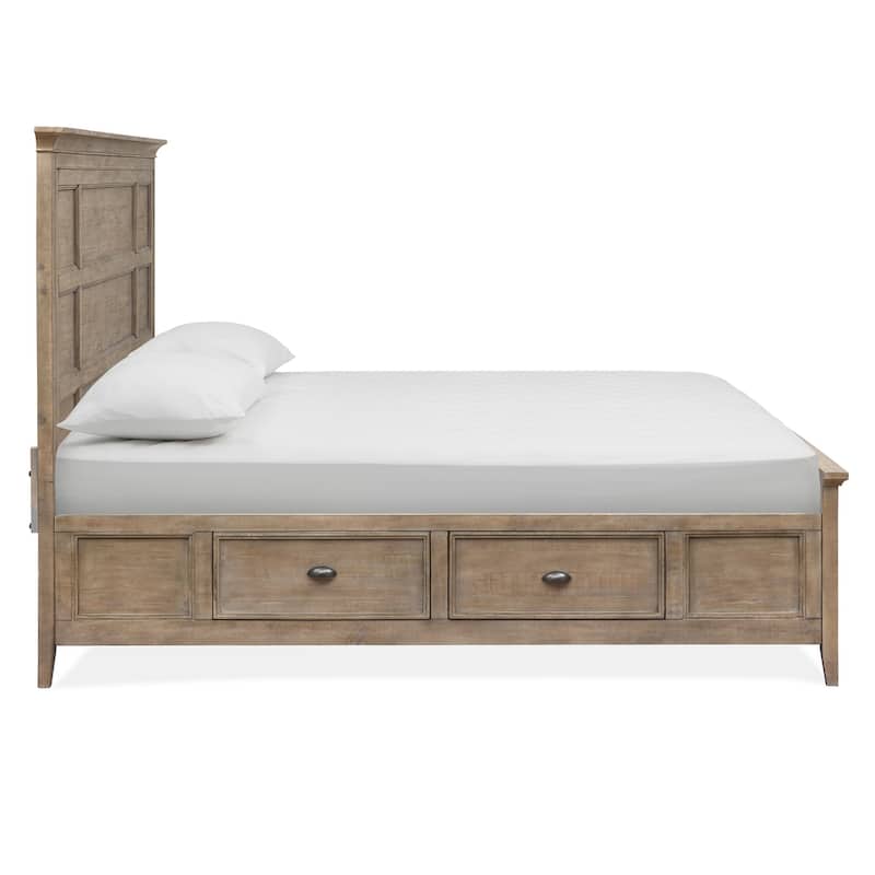 Magnussen Home Paxton Place Dovetail Grey Panel Storage Bed