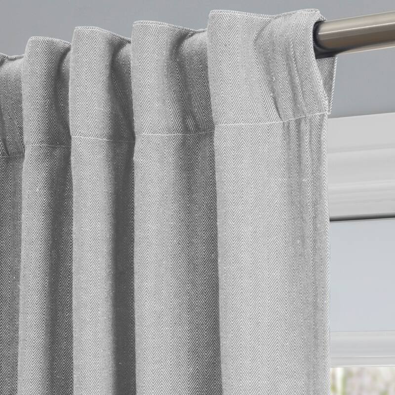 Chevron Recycled Cotton Double Wide Patio Rod Pocket W Back Tab Panel - 96"W x 84"L