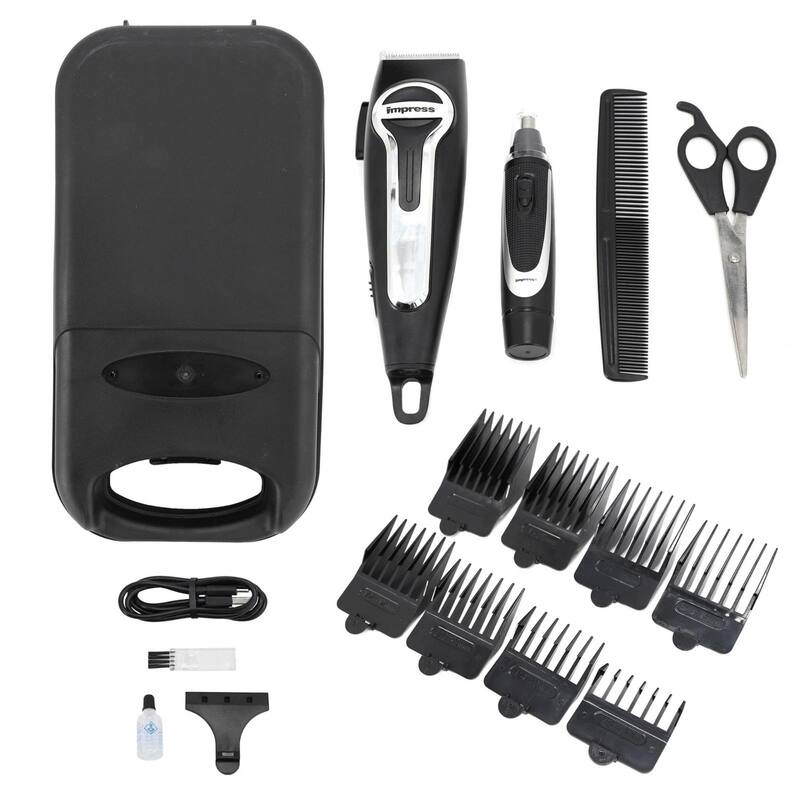 Impress 18-Pce Rechargeable Hair Clipper and Nose Trimmer Set