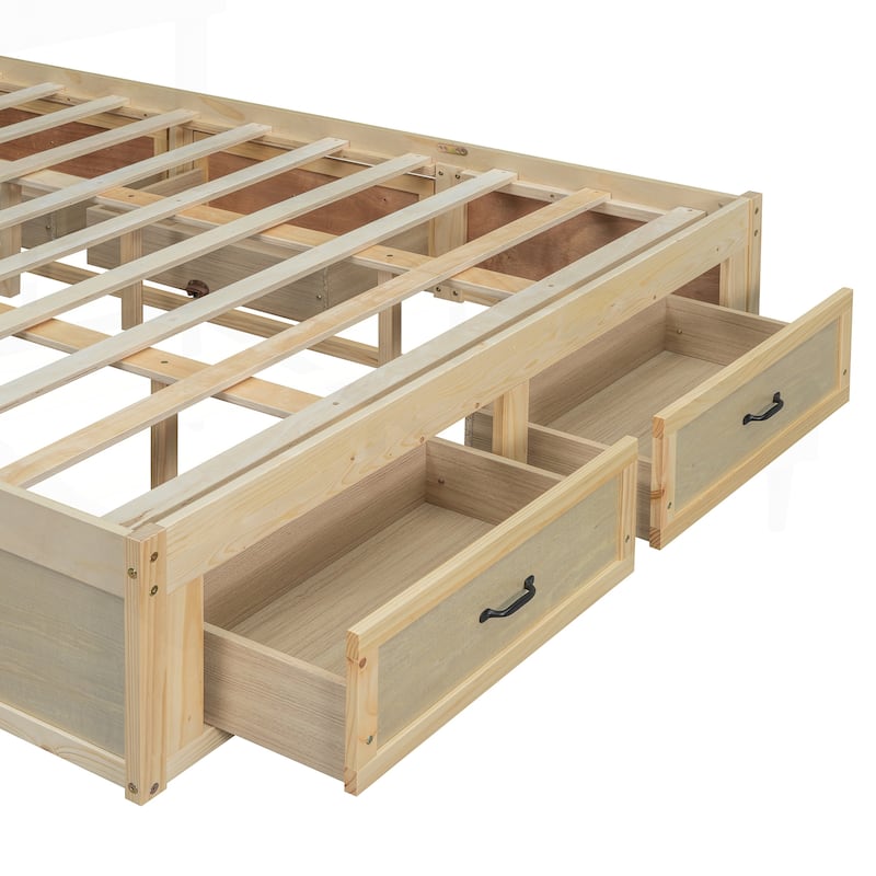 Sophisticated Platform Bed with Abundant Storage and Stylish Design