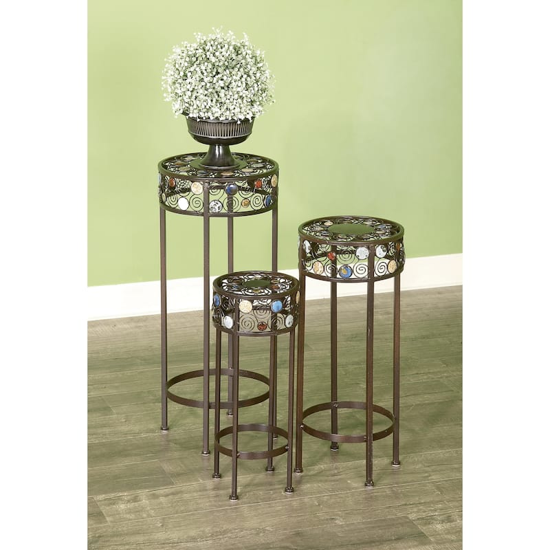 Metal Plantstand - Set of 3 Black - Roche River Decor