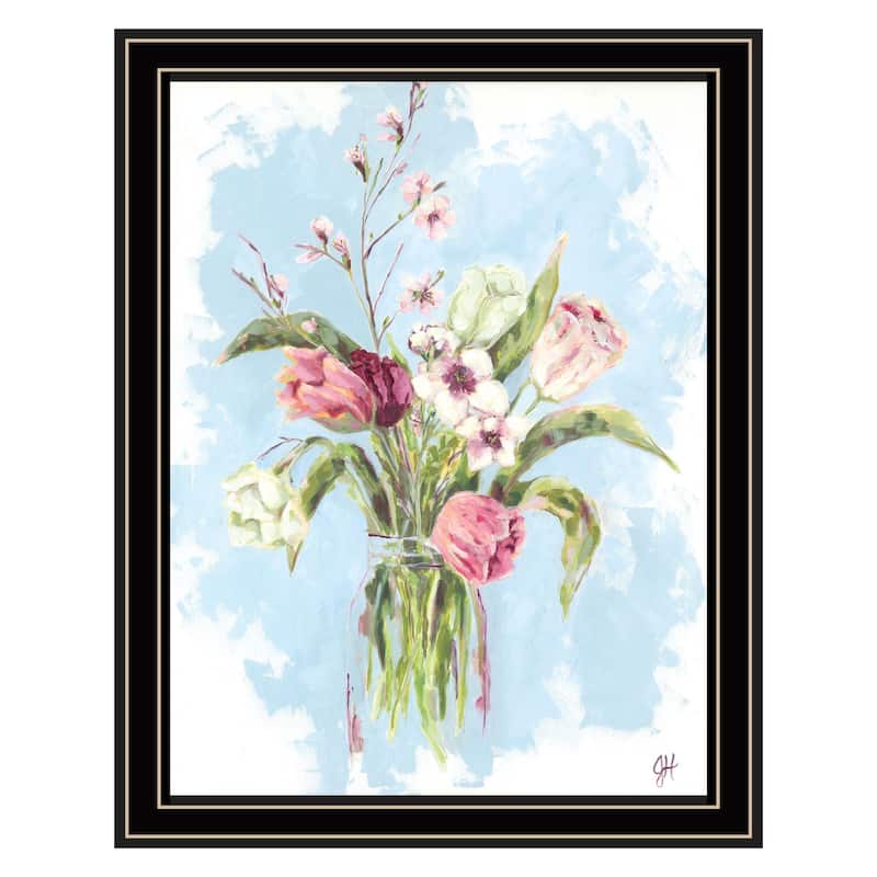 TrendyDecor4U Contemporary "Flourish" Framed Print Wall Art - Multi