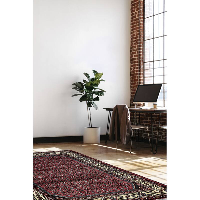 ECARPETGALLERY Hand-knotted Andelz Red Wool Rug - 3'5 x 5'0