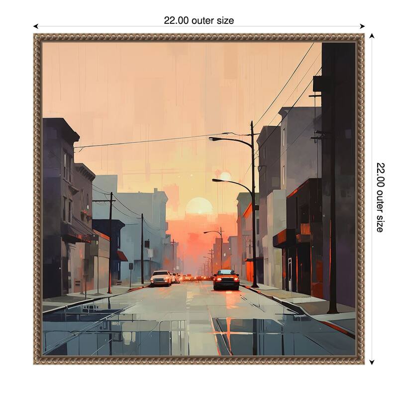 Abstract Citiscape by Tradelink inhouse artist Framed Canvas Wall Art Print