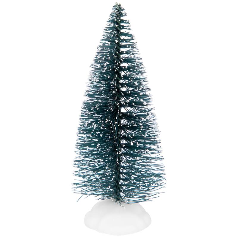 Frosted Mini Bottle Brush Pine Christmas Village Trees - 3" - Set of 4