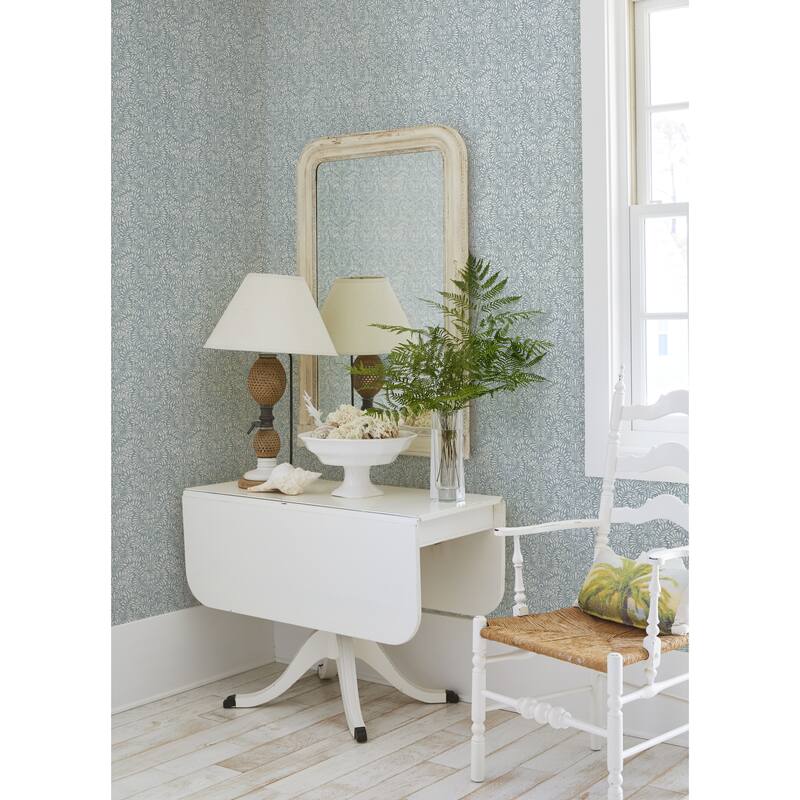 A-Street Prints Elma Sky Blue Fiddlehead Wallpaper