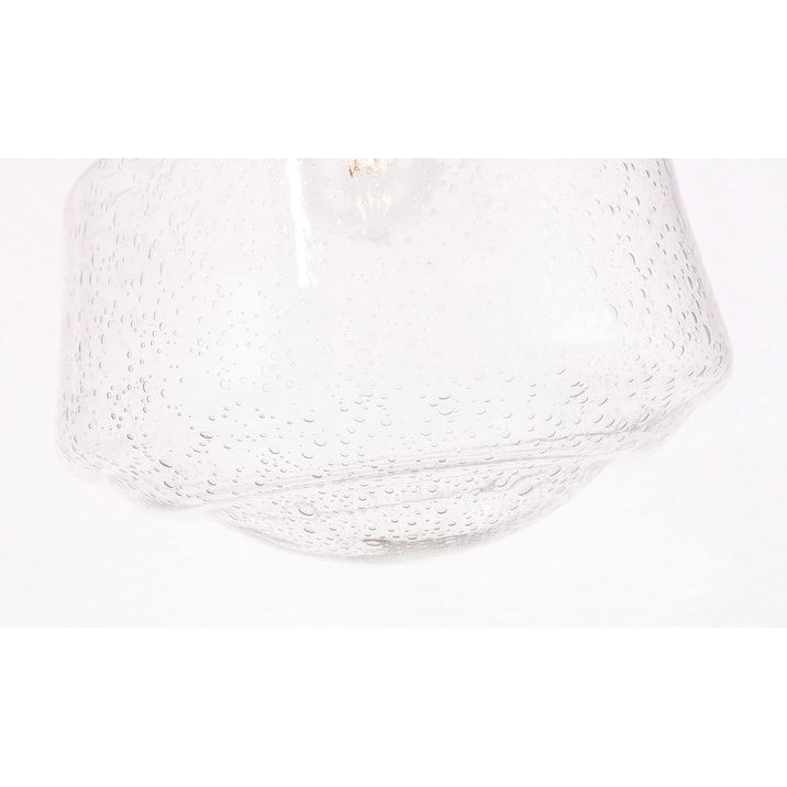 Nyle 1-Light Clear Bubble Glass Flush Mount