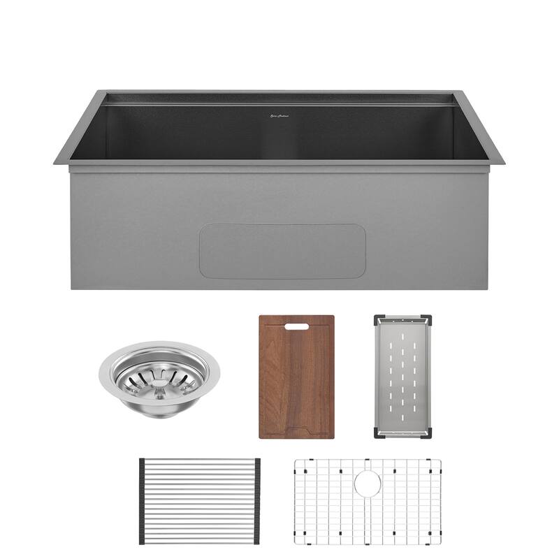 Swiss Madison SM-KU801 Tourner 32" Undermount Single Basin Stainless - Black