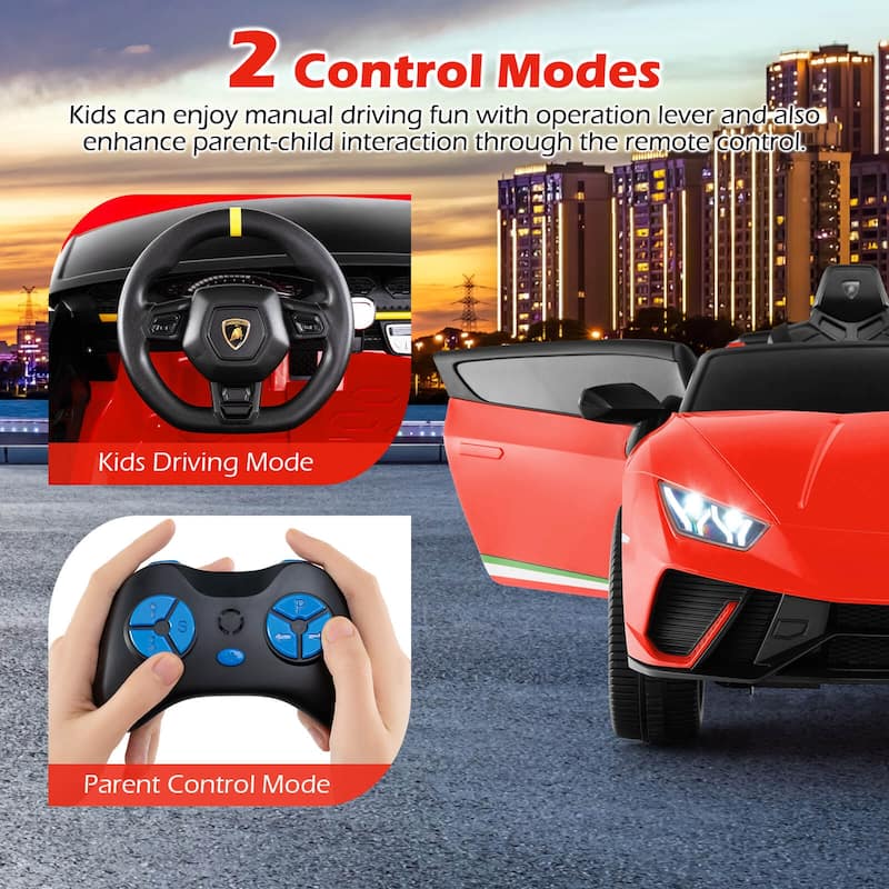 Costway 4WD 2-Seater Ride on Car, Licensed Lamborghini Kids’ Vehicles - See Details