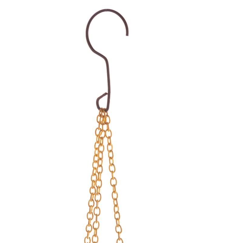 25 in. Golden Glass Hanging Solar Light