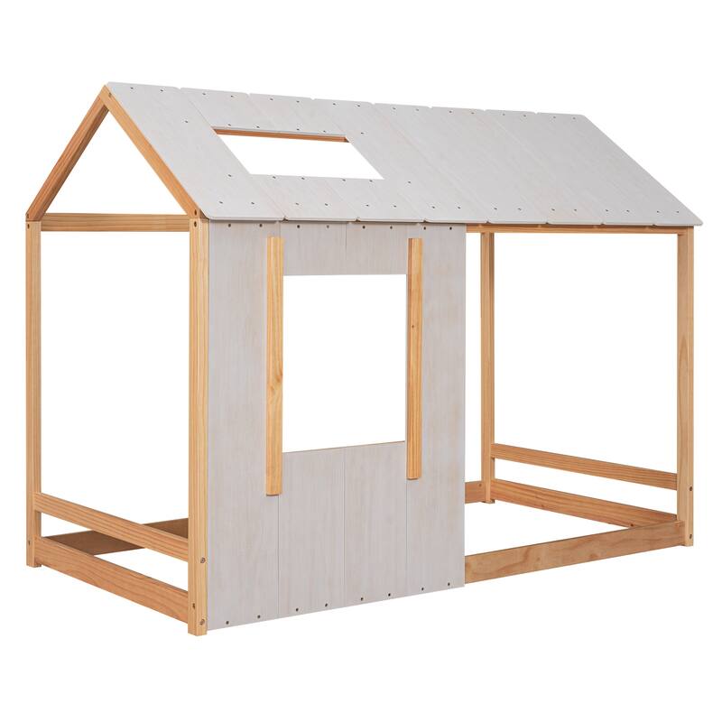 Twin Size House Platform with Roof and Window