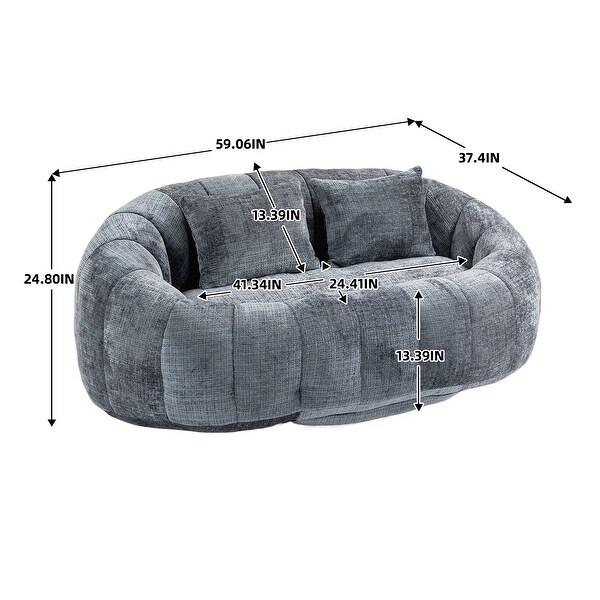 Lazy Sofa Sitzsack Stuhl Mit Hohem Rücken & 3 Kissen - Komfort Lounger Schwarz Für Indoor & Outdoor