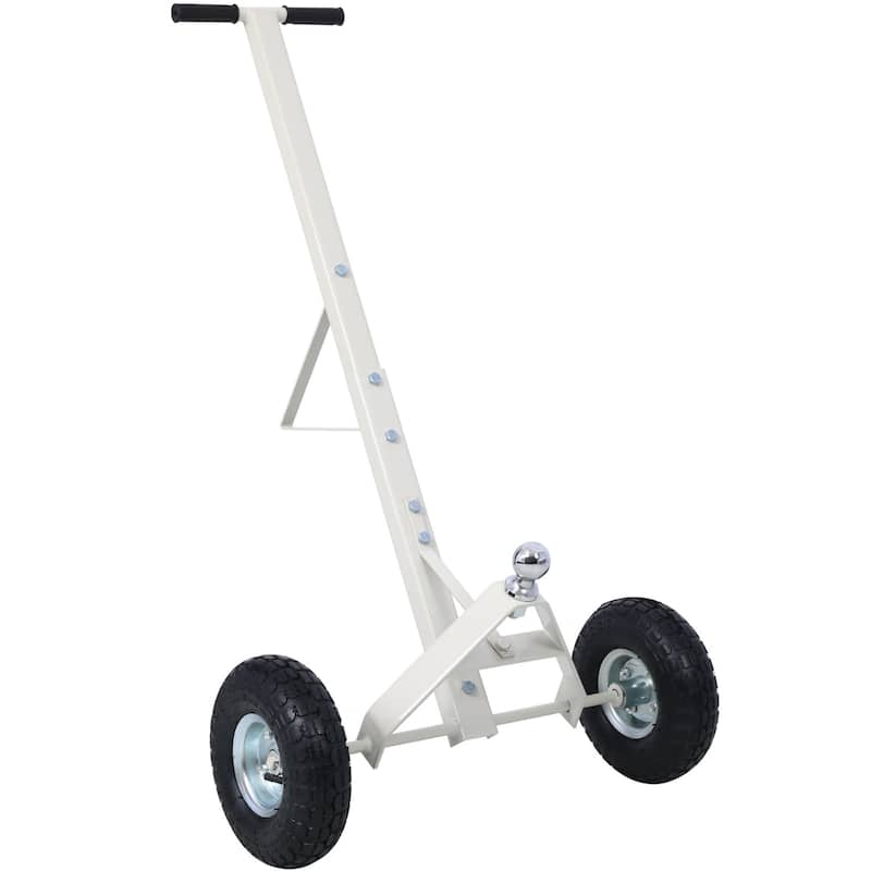 Multifunctional trailer dolly with 10-inch pneumatic tires, 600 lbs capacity - Grey