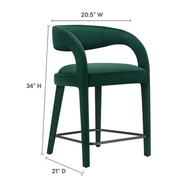 dimension image slide 0 of 5, Pinnacle Performance Velvet Counter Stool Set of Two