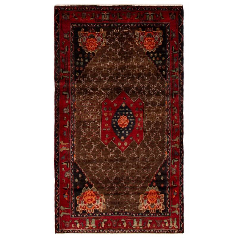 ECARPETGALLERY Hand-knotted Anatolian Vintage Brown Wool Rug - 4'9 x 8'8 - Brown - 4'9 x 8'8