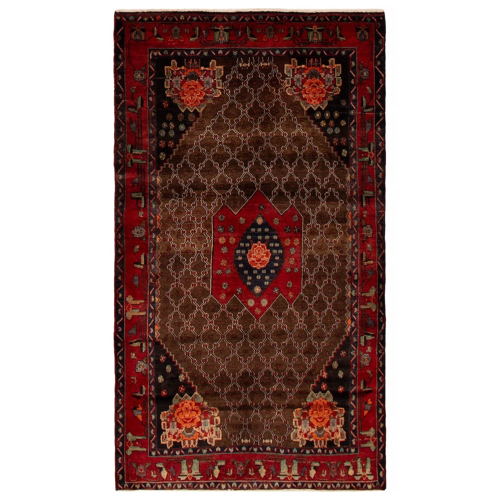 ECARPETGALLERY Hand-knotted Anatolian Vintage Brown Wool Rug - 4'9 x 8'8