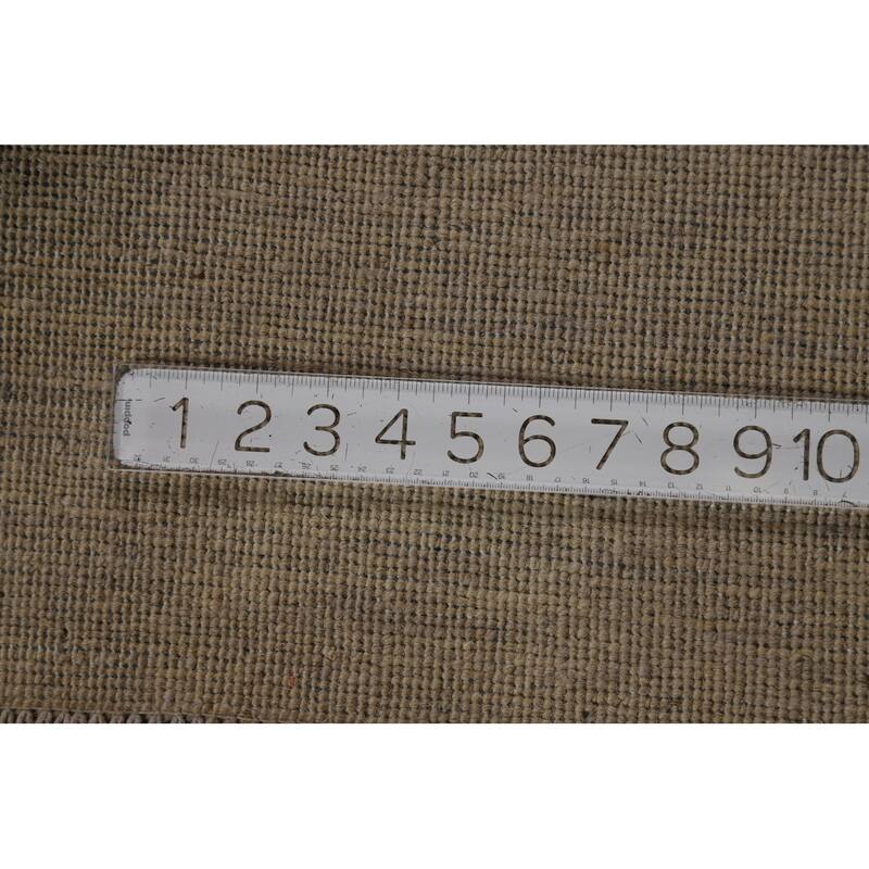 Gabbeh Modern Rug Handmade Beige Solid Wool Carpet - 4'2" x 5'10"