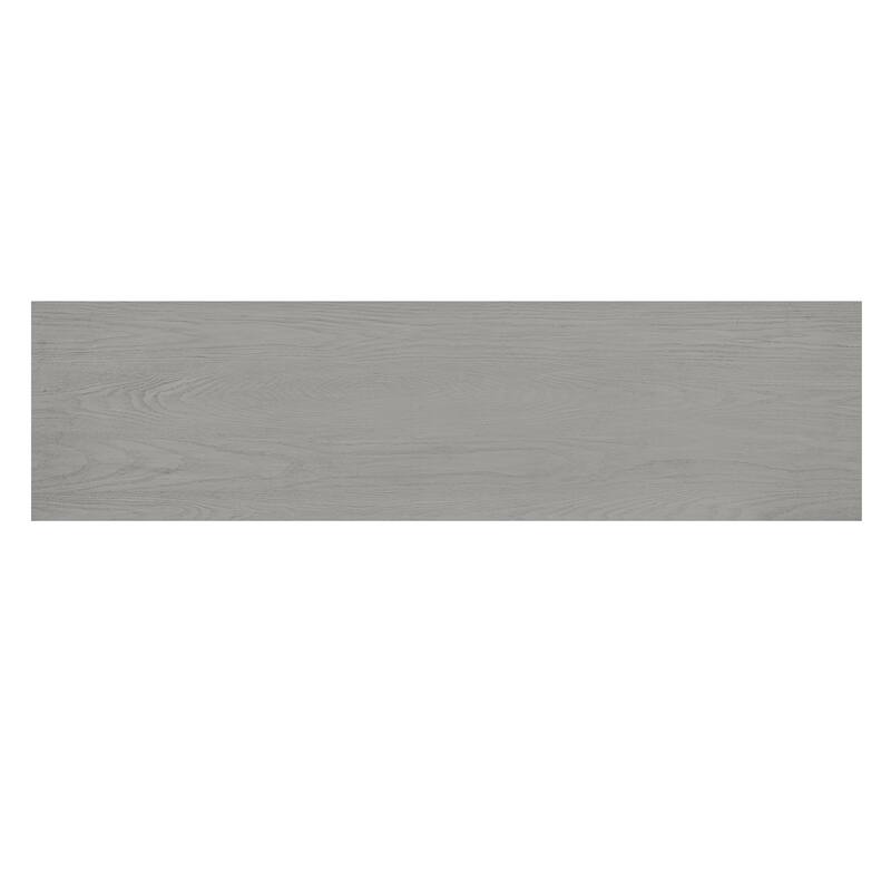 59" MDF Console Table with Fireplace Design and Wood Veneer for Living Room