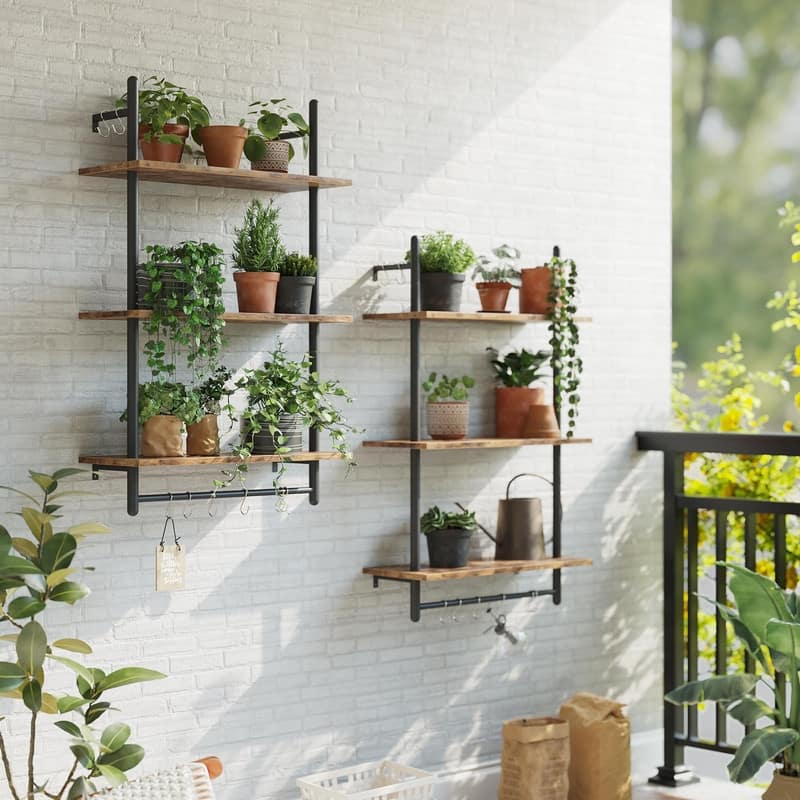 3 Tier Industrial Pipe Shelving - 9.4"D x 23.6"W x 37.8"H