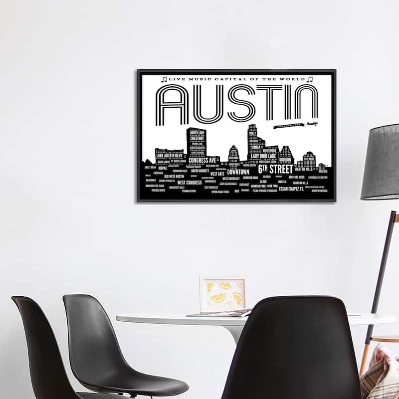 iCanvas "Austin Neighborhoods" by Benton Park Prints Framed