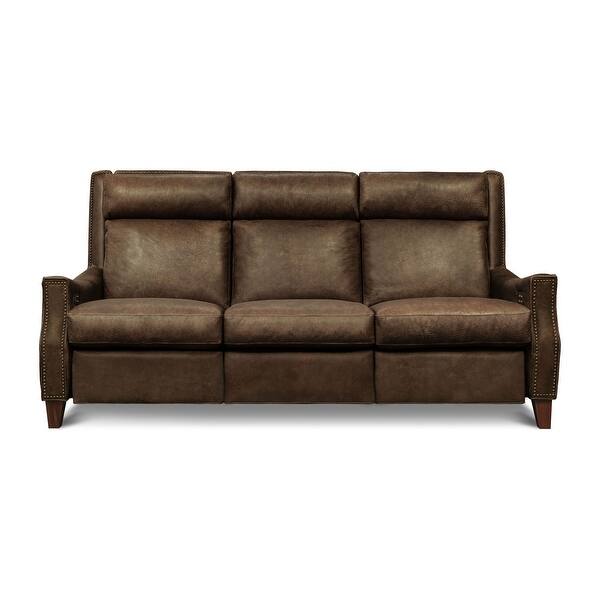 slide 1 of 3, Davinci Leather 3-Piece Power Reclining Sofa w/ Nailhead Accents