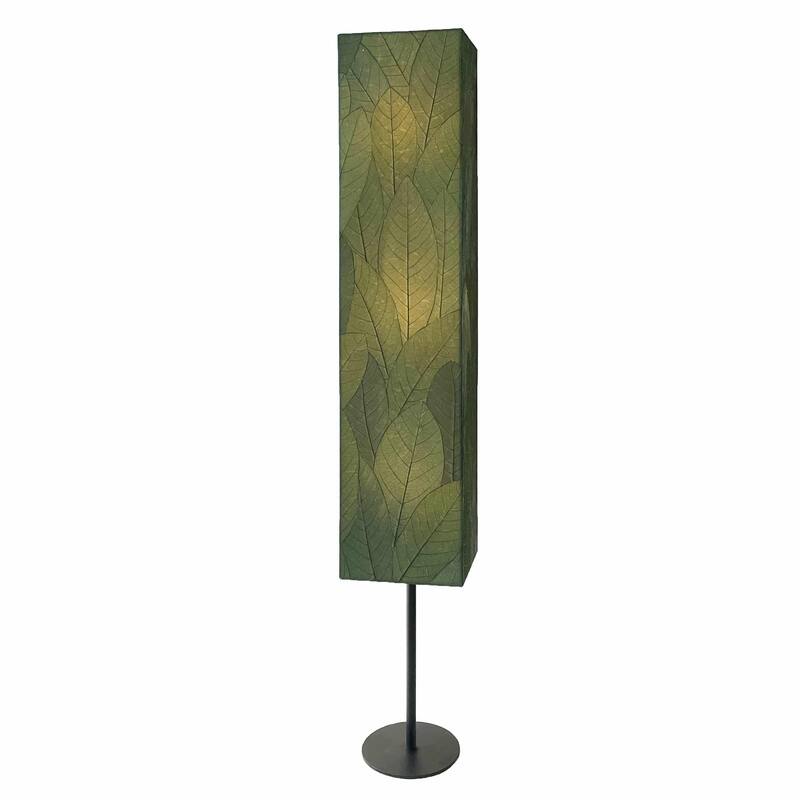 Eangee Handmade Sequoia Giant Floor Lamp, Cocoa Leaves Shade, 12 x 10 x 72 in. - 10 x 8 x 72
