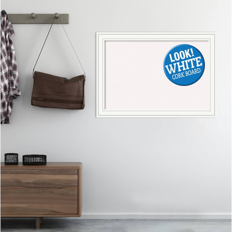 Framed White Cork Board, Craftsman White