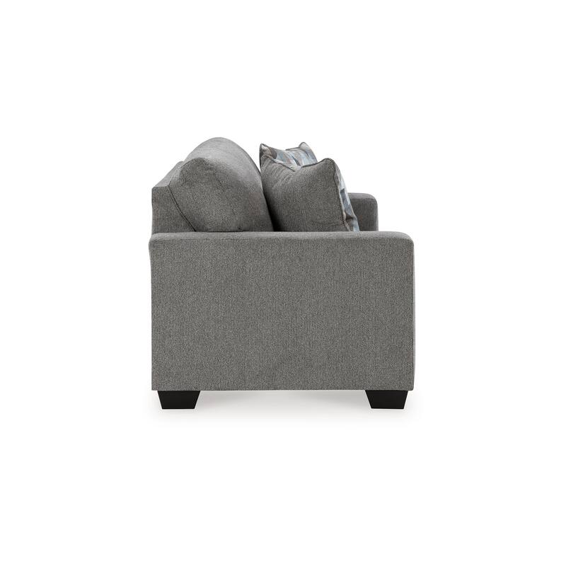 Gavin Sofa, Gray Polyester, Soft Cushions, 2 Accent Pillows, 85 Inch