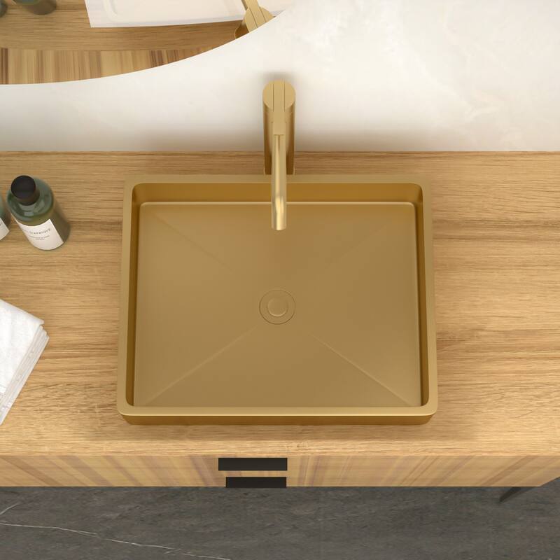 19" x 15" Stainless Steel Bathroom Sink with Pop-Up Drain