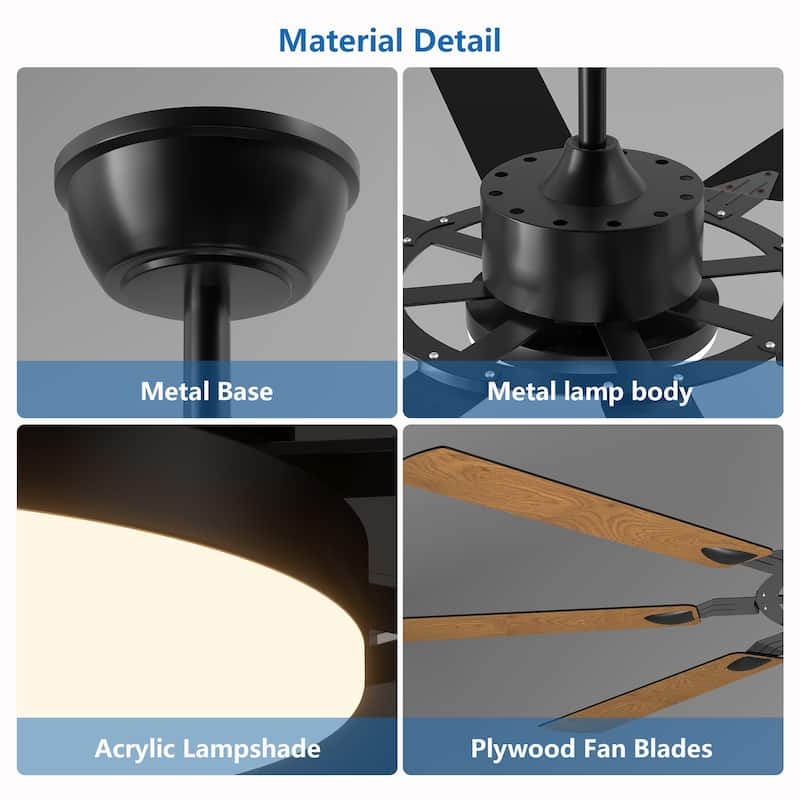 60 Inch Ceiling Fan with Lights and Remote Control
