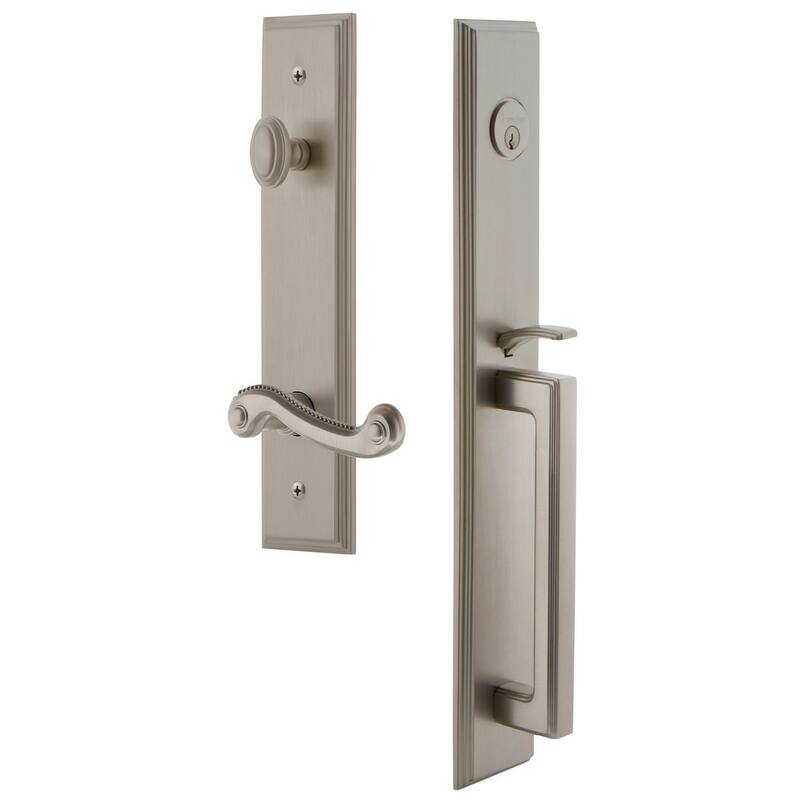 Grandeur Carre Solid Brass Rose Left Handed Keyed Entry Single - Satin Nickel