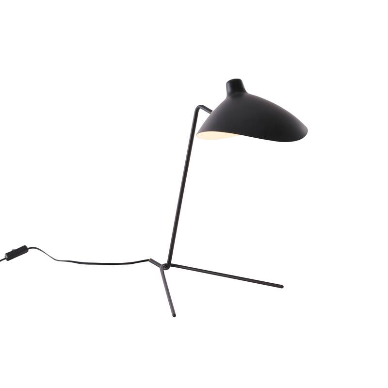 1 Light Black Steel Frame Table Lamp With Aluminum Shade