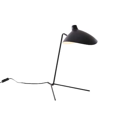 1 Light Black Steel Frame Table Lamp With Aluminum Shade