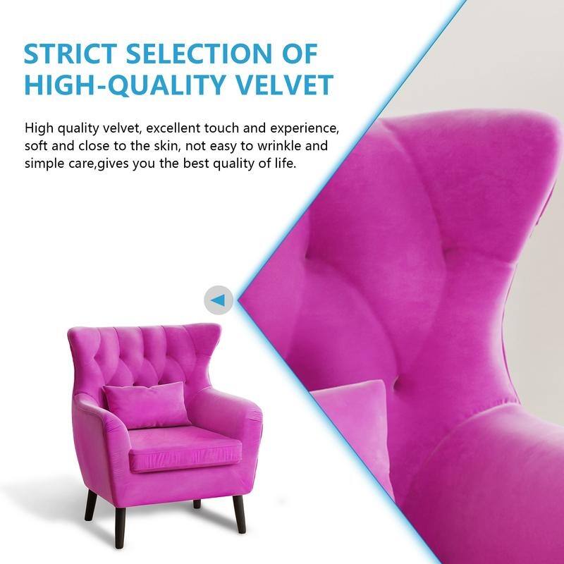 Tuft Velvet Living Room Thick Cushion Accent Chair